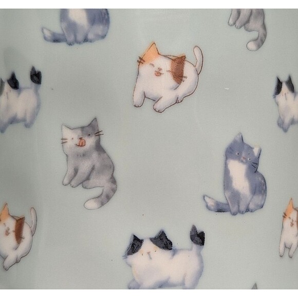 10 Strawberry Street Bella Catface Blue Coffee Mug Cat Print 16-oz Gift Tag NEW - Picture 7 of 7